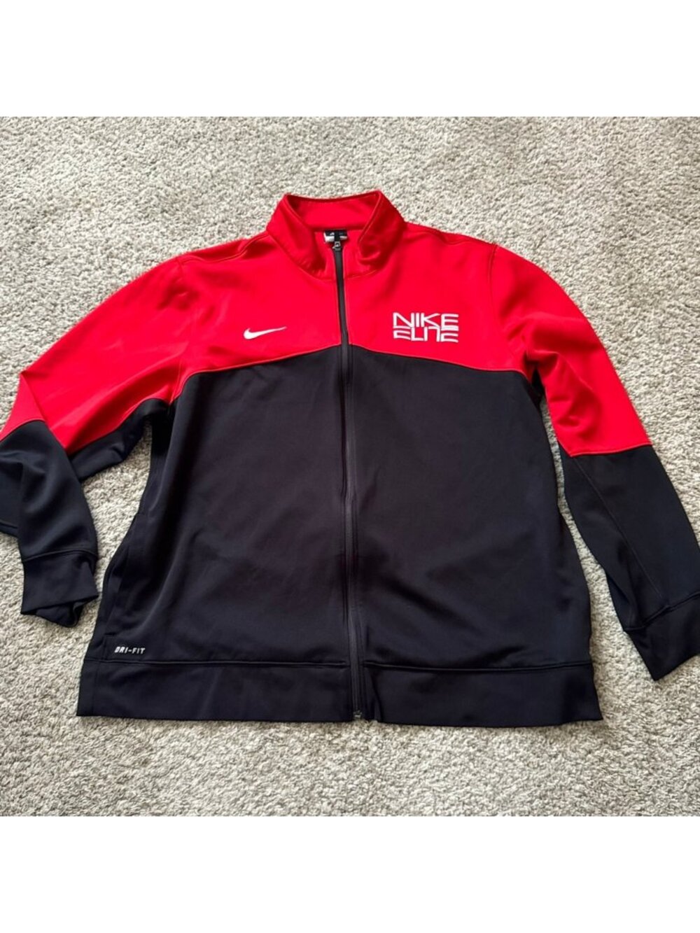 Nike Elite Dri-FIT Track Jacket Men's XXL Full Zip Red Black Activewear 2XL